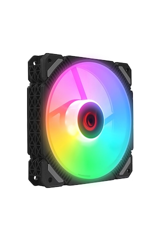 Rampage Cross F20 38cfm 1200rpm 12cm Rainbow 3p+4p Molex Soketli Siyah Kasa Fanı
