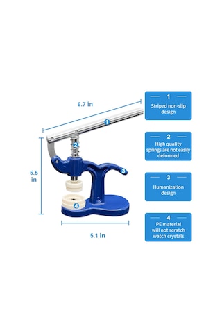 18 Mm İle 50 Mm Arası Ölçüler İçin Saat Tamir Pres Takımı 16 Parça Pil Değişimi İçin Kasa Açma Manivelası Ve Kasa Kapatma Aparatı Diğer