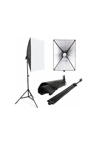 Fototek 50 x 70 CM 4 Duylu Sürekli Işık Softbox + 2 M Işık Ayağı