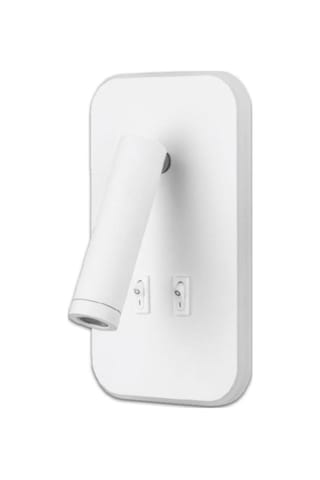 Tuvalu Çift Kademeli Siyah Yatak Başı Led Aplik Okuma Lambası Siyah