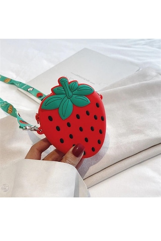 Çilek Tasarım Silikon Omuz Askılı Çanta-18 Altın