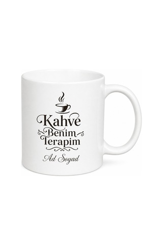 Kahve Benim Terapim İngilizce Kupa Bardak Hediye Beyaz