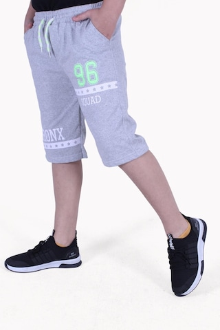 Fyk Kids 3'lü Bronx 96 Squad Baskılı Fosfor Renkli Erkek Çocuk Gri-siyah-lacivert Kapri Çok Renkli