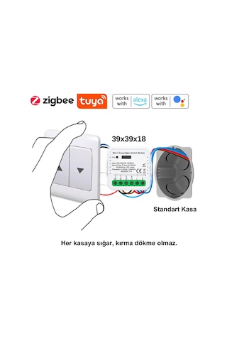 Tuya Uyumlu Zigbee Çift Çıkışlı Akıllı Anahtar 10A - 220V Röle