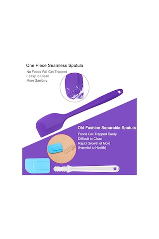 Mor Silikon Spatula Isıya Dayanıklı Yanmaz Yapışmaz Çizmez 27cm