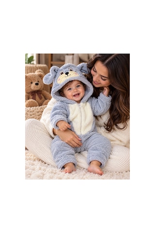 Messlife Sevimli Hayvan Figürlü Peluş Bebek Tulum Mavi - 931101167 Mavi
