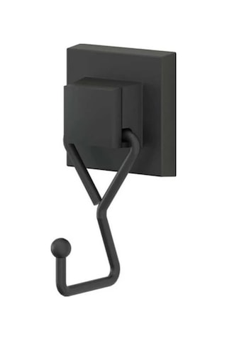 Tekno Tel Ef-237 Siyah Tekli Askı Bornozluk Yapışkanlı/vidalı Deliksiz Metal Banyo Askılığı Mat Siyah