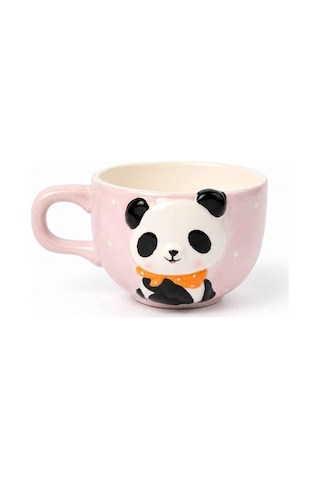 Minizoo 3d Panda Figürlü Sevimli Porselen Kupa Özel Tasarım Hayvan Figürlü Kupa Renklı