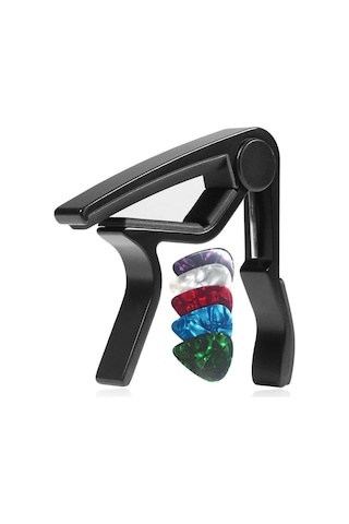 Lastvoice LCT-90BK Gitar Capo Metal Kapo Kaliteli 5 Adet Pena Hediye
