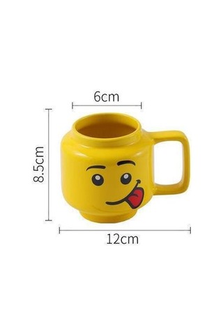 250ml Gülümseme Seramik Kupası Erkekler Ve Kadınlar İfade Karikatür Fincan Kahve Süt Çay İçme Kupası Noel Çocuk Hediye Kupası Kupalar Sarı Altın - Beyaz