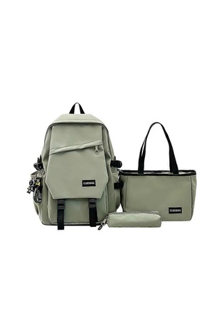 Ganzhoushop Günlük Sırt Çantası Sınır Ötesi Yeni Stil Ortaokul Öğrenci Okul Çantası Kadın Çok Katmanlı Çanta Büyük Kapasiteli Naylon Sırt Çantası Bilgisayar Çantasıyeşil Çok Renkli