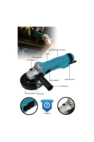 Assur ASR351 750 W 125 MM Avuç Taşlama Spiral Mavi