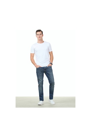 Beyaz Pamuk Karışımlı T-shirt Beyaz