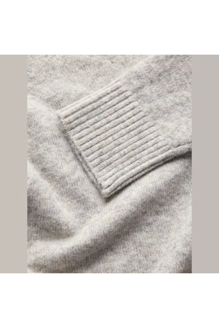 Jack & Jones Kadin Bisiklet Yaka Triko Kazak - Elba - 12301111 Light Grey Melange