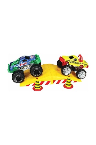 Canavar Kamyon Monster Truck Oyuncak Seti 6 Parça Hayvan Kafalı Araba, Fırlatıcı Ve Aksiyon Rampas