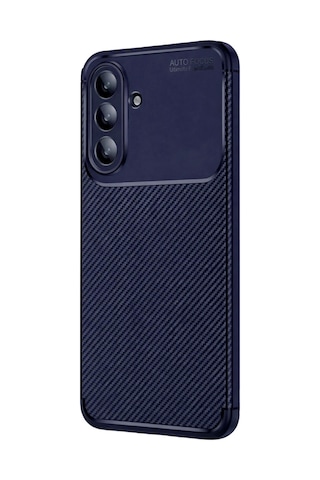 Samsung Galaxy A37 5g Uyumlu Kılıf Karbon Tasarım Kamera Korumalı Silikon Telefon Kılıfı Kapak Lacivert