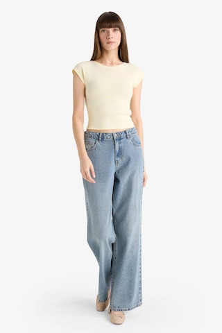 Defacto Slim Fit Dar Kesim Bisiklet Yaka Basic Düz Modal Kısa Kollu Tişört F0685ax25auyl504 Sari