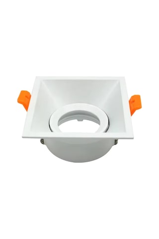 Forlife Dekoratif Tekli Nemrut Spot Kasası - Beyaz Kasa - Kare - Sıva Altı - Fl-1927b