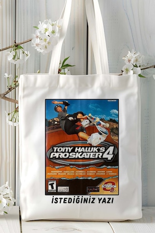 Art Hediye Tony Hawk's Pro Skater Oyun Baskılı Omuz Çanta Kişiye Özel Model 3 Çok Renkli