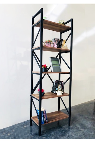 Metingüneşmobilya Güneş Metal Dekoratif Ahşap Kitaplık 60X180 Cm