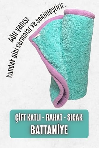 Çift Katlı, Yıkanabilir Kedi Ve Köpek Battaniyesi, Evcil Hayvan Örtüsü Mint, Medium Acı Kahve - Pembe