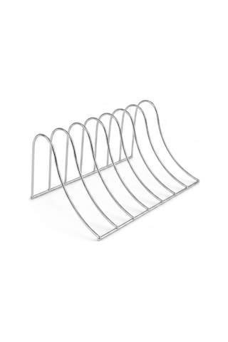 Edora Home Parlak Silver Metal 7 Bölmeli Modern Kitap Standı, Kitaplık - Masaüstü Kitap Düzenleyici