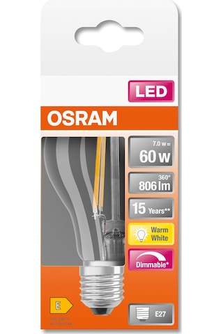 Osram Led Flament Dim 7w Sarı Işık E27