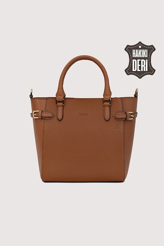 Hakiki Deri Kadın El Çantası Taba Smr7922 Taba
