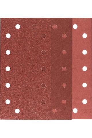Bosch Titreşimli Zımpara Kağıdı 10'lu Set 115 x 230 mm 60/120/180 Kum 14 Delik - 2609256B25