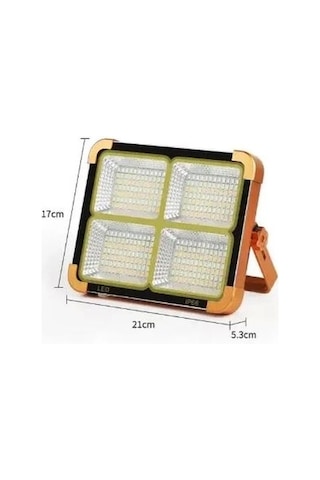 200 Watt Güneş Enerjili Solar Projektör Ve Kamp Aydınlatması Fener Işıldak Ve Powerbank