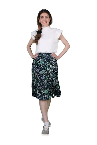 Kadın Yeşil Çiçekli Etek 001