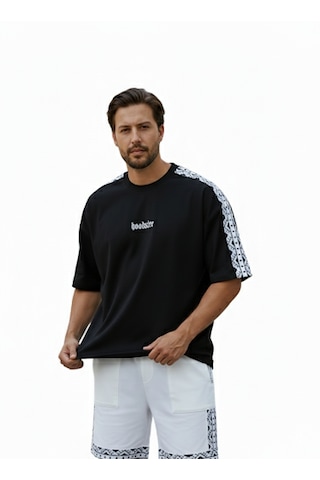 Hoodraze Tşört Oversize Siyah