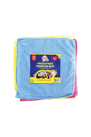 Bella House Ekonomik Mikrofiber Bez Temizlik Toz Cam Bezi - 40 x 40 CM. - 100 Adet - Çok Renkli