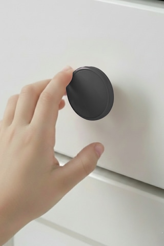 Siyah Çocuk Odası Mobilya Kulbu - 55 Mm - Abs Plastik Tekli Düğme Dolap Ve Çekmece Kulpu Siyah