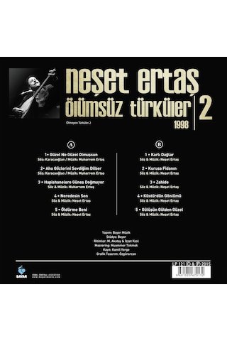 Neşet Ertaş Ölümsüz Türküler 1 Lp