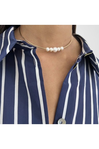 18 Ayar Altın Paslanmaz Çelik Okyanus Kabuğu Kolye Ucu Fransız Zarif Retro Şık Yüksek Kaliteli İnci Titanyum Çelik Kolye Diğer