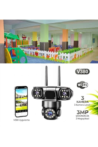 3 Mp Wifi Akıllı Kablosuz Güvenlik Kamerası - Cep Telefonu İzlemeli, Çift Yönlü Sesli Güvenlik Sistemi