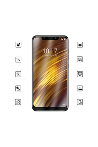 Duxweel Xiaomi Pocophone F1 5D Full Kırılmaz Cam Ekran Koruyucu Siyah