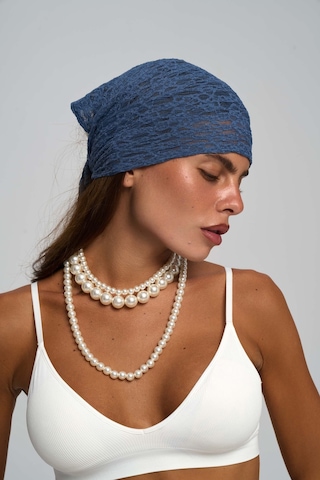 Mai Studios Co. Miray Üçgen Kesim Indigo Dantel Bandana İndigo
