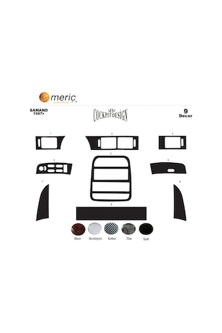 Meriç® Samand Ön Torpido Kaplama 9 Parça 1997-2000 (530157299)
