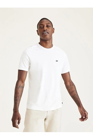Dockers T3 Crewneck Tee Lucent Whıte Erkek Kahverengi T-shirt - A3143