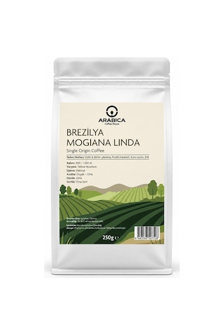 Brezilya Mogiana Linda 250 G %100 Arabica Specialty Çekirdek Kahve Medium Kavrulmuş French Press