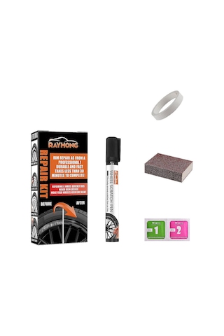 Monyee Jant Tamir Seti Siyah Jant Boyası - Curb Hasarları, Zımparalama Izleri Tamiri, Pas Ve Suya Dayanıklı, Tüm Jant Tipleri İçin