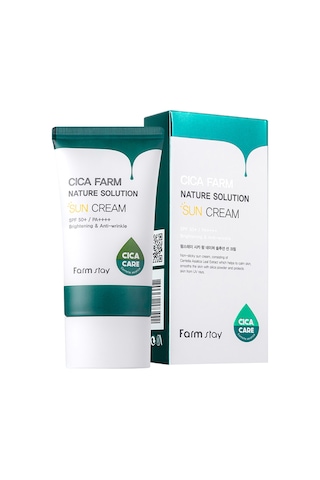 Farmstay Cıca Farm Nature Solutıon Sun Cream 50g - Cica Özlü Yatıştırıcı Güneş Koruyucu Krem