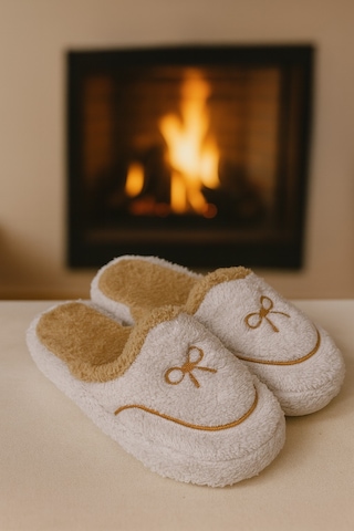 Amore Kapalı Kadın Ev Terliği Günlük Rahat Kışlık Terlik Gri