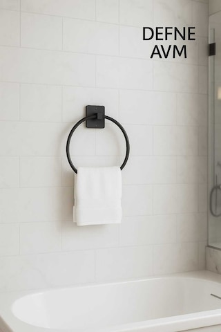 Yapışkanlı Vidalı Yuvarlak Havluluk Tuvalet Kağıdı Askısı Wc Kağıdı Tutacağı Havlu Askısı Metal Siya Diğer