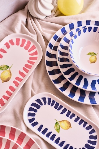 Limone 8 Parça 2 Kişilik Yemek Takımı Cokrenklı Desenli