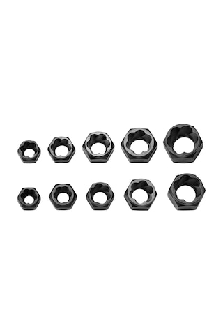 Xindoker Kırık Somun Çıkarıcı Seti 10 Parça - Spiral Dişli, 9-19mm Uyumlu, Alüminyum Alaşımlı, Dayanıklı, Opp Paketli