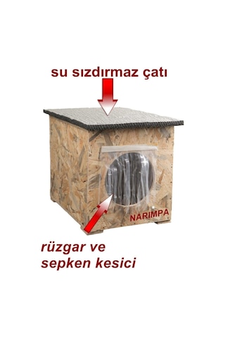 Kedi Kulübesi Dış Mekan Su Geçirmez 33x35x37 Cm