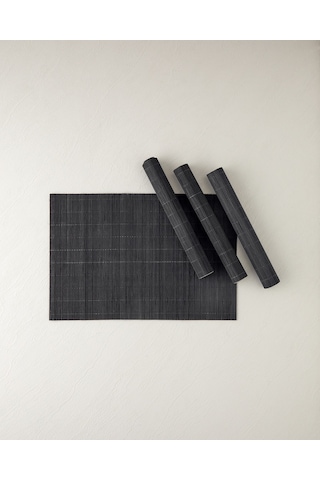 English Home Grove Bambu 4'lü Amerikan Servis 30x45 Cm Siyah